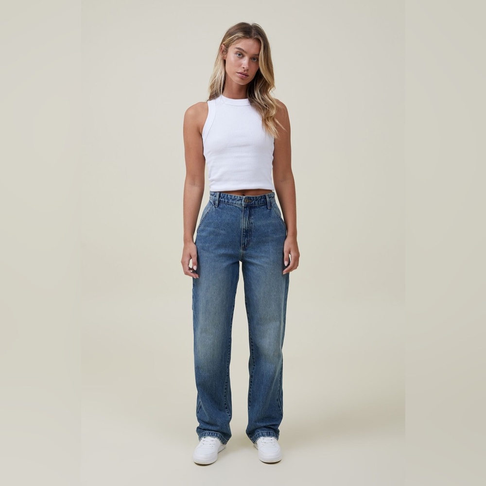 MEDIUM WASH UTILITY CARPENTER JEAN